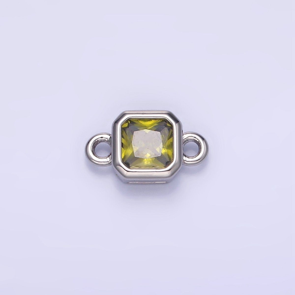 24K Gold Filled Square CZ Edged Bezel Connector in Gold &amp; Silver | G472 - G483