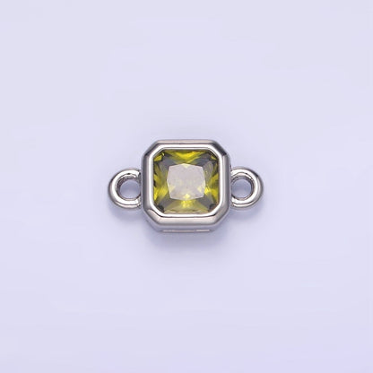 24K Gold Filled Square CZ Edged Bezel Connector in Gold &amp; Silver | G472 - G483