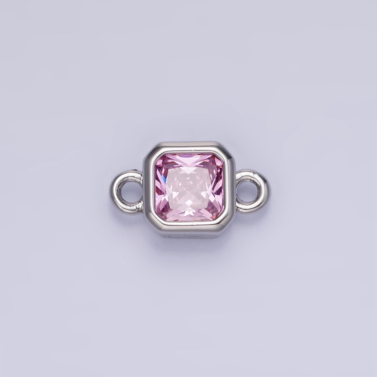 24K Gold Filled Square CZ Edged Bezel Connector in Gold &amp; Silver | G472 - G483