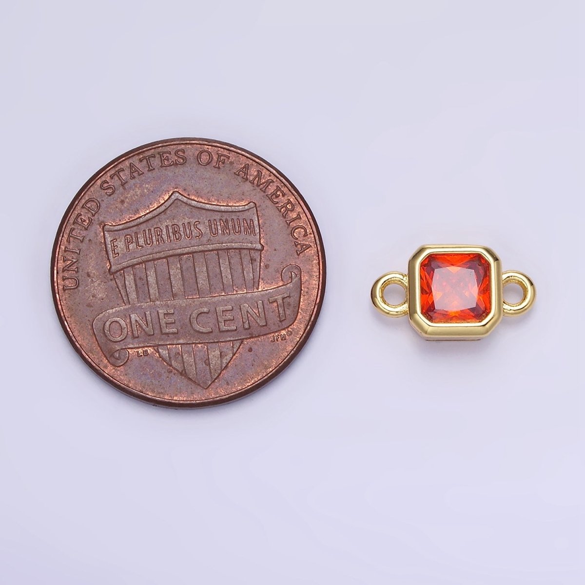 24K Gold Filled Square CZ Edged Bezel Connector in Gold &amp; Silver | G472 - G483