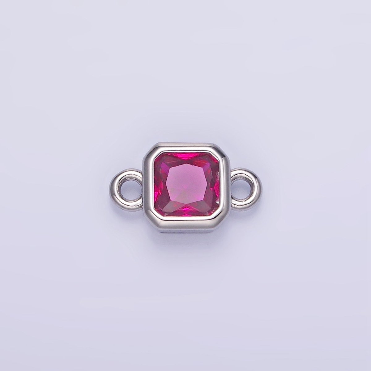 24K Gold Filled Square CZ Edged Bezel Connector in Gold &amp; Silver | G472 - G483