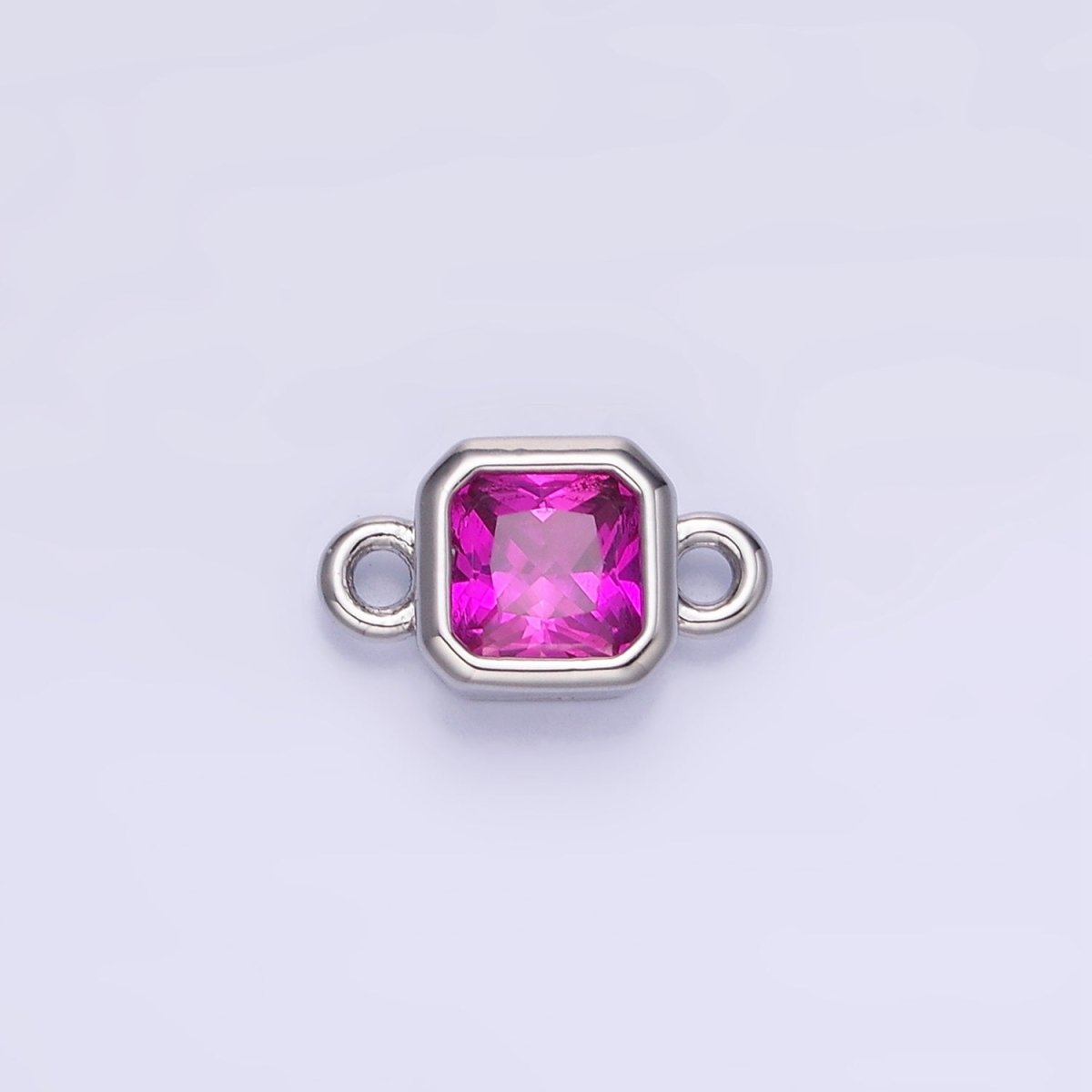 24K Gold Filled Square CZ Edged Bezel Connector in Gold &amp; Silver | G472 - G483