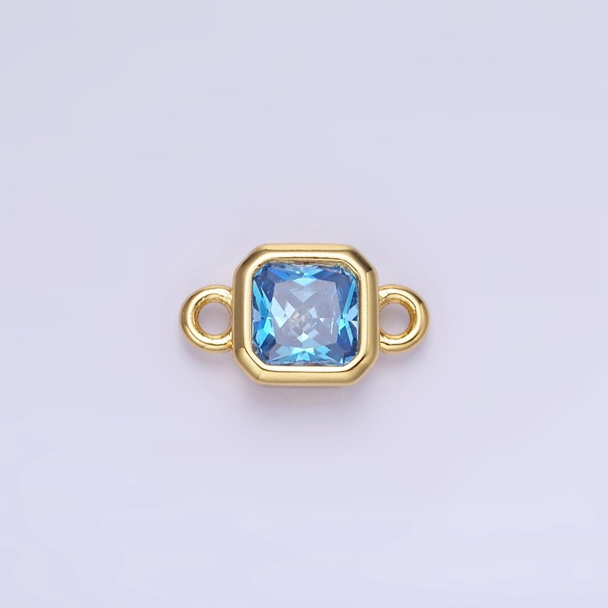 24K Gold Filled Square CZ Edged Bezel Connector in Gold &amp; Silver | G472 - G483