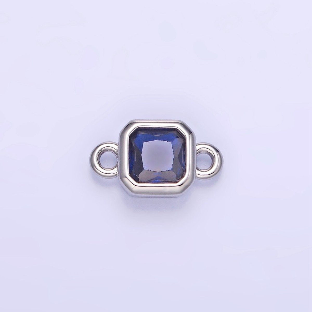 24K Gold Filled Square CZ Edged Bezel Connector in Gold &amp; Silver | G472 - G483