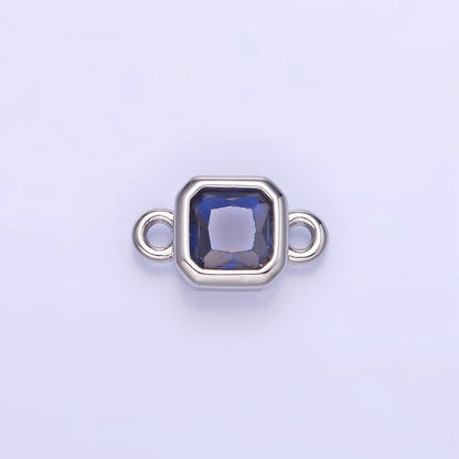 24K Gold Filled Square CZ Edged Bezel Connector in Gold &amp; Silver | G472 - G483