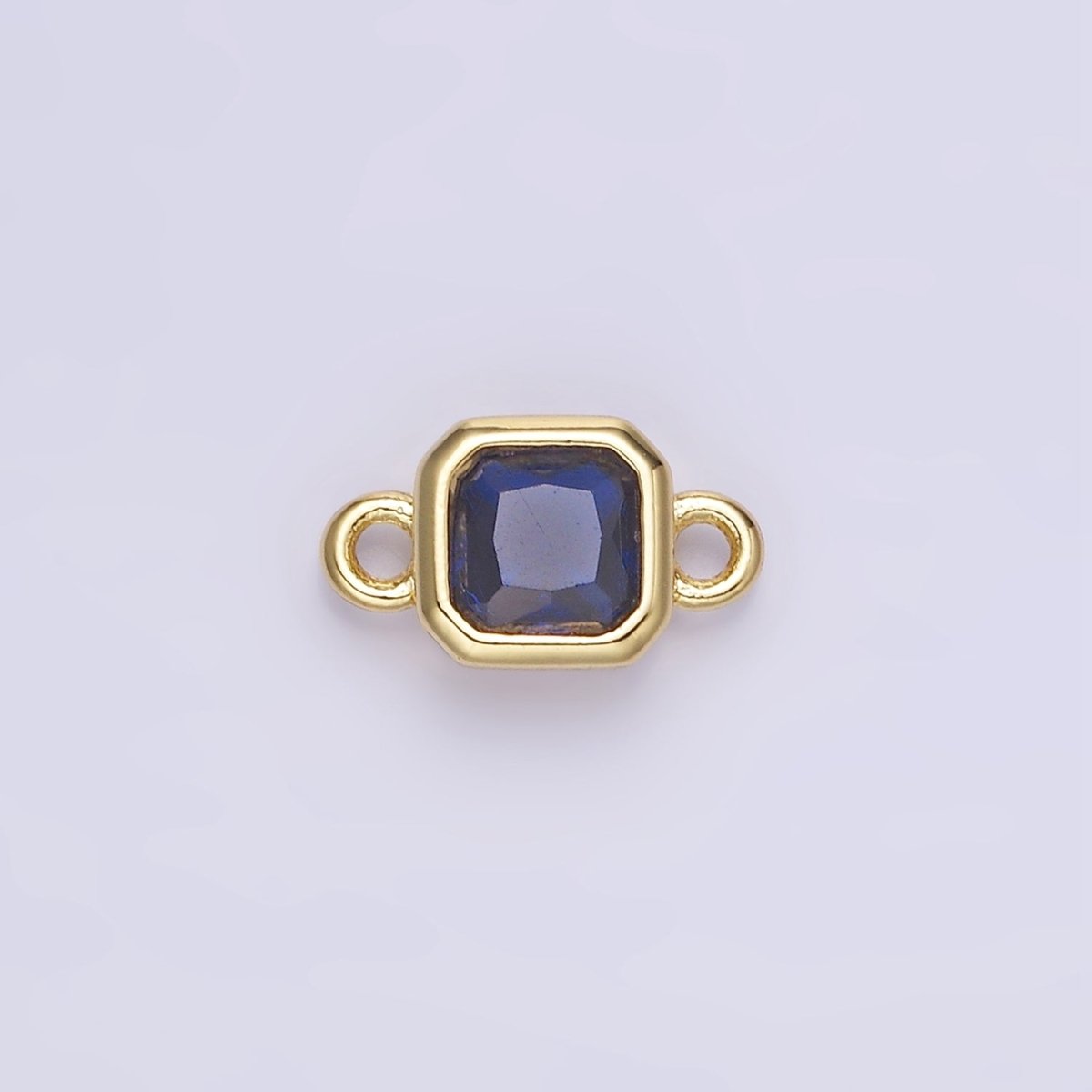 24K Gold Filled Square CZ Edged Bezel Connector in Gold &amp; Silver | G472 - G483