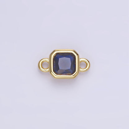 24K Gold Filled Square CZ Edged Bezel Connector in Gold &amp; Silver | G472 - G483