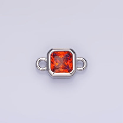 24K Gold Filled Square CZ Edged Bezel Connector in Gold &amp; Silver | G472 - G483