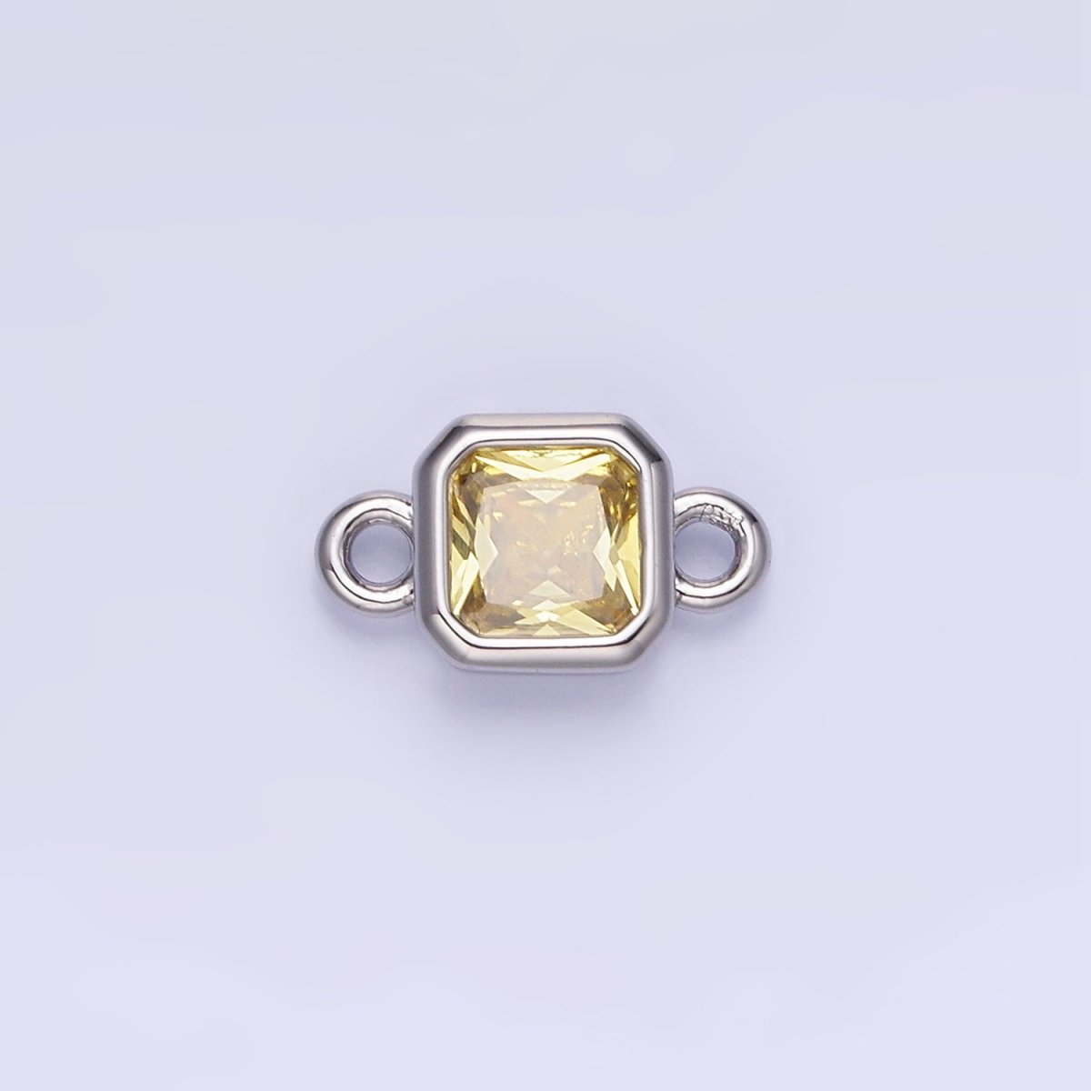 24K Gold Filled Square CZ Edged Bezel Connector in Gold &amp; Silver | G472 - G483