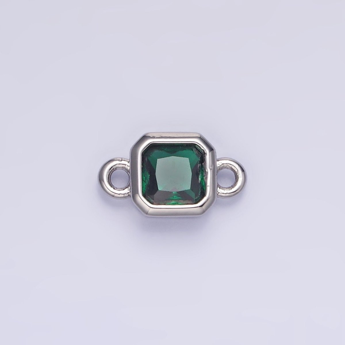 24K Gold Filled Square CZ Edged Bezel Connector in Gold &amp; Silver | G472 - G483