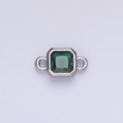 24K Gold Filled Square CZ Edged Bezel Connector in Gold &amp; Silver | G472 - G483