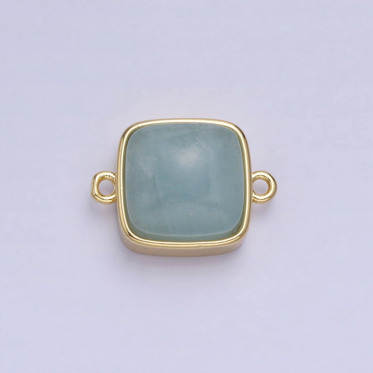 24K Gold Filled Square Labradorite, Blue Agate, Aventurine, Amethyst, Onyx, Rose Quartz, Moonstone, Tiger Eye Connector | AA937 - AA944