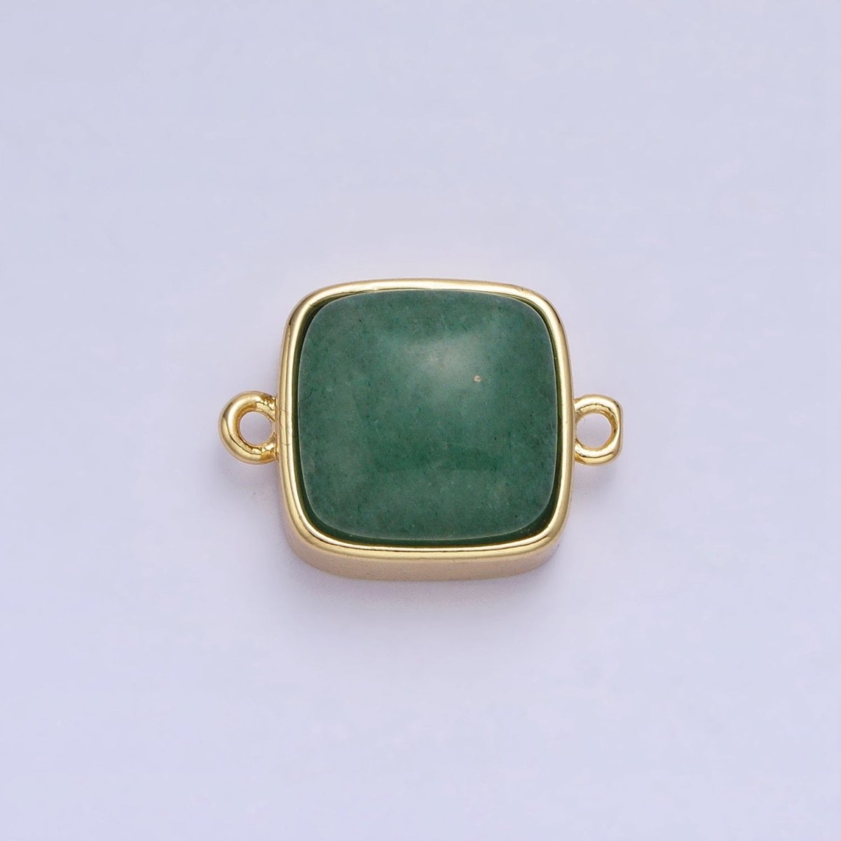 24K Gold Filled Square Labradorite, Blue Agate, Aventurine, Amethyst, Onyx, Rose Quartz, Moonstone, Tiger Eye Connector | AA937 - AA944