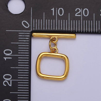 24K Gold Filled Square Toggle Clasp, Jewelry Clasp OT Clasp Findings  L-717 L-718 L-722