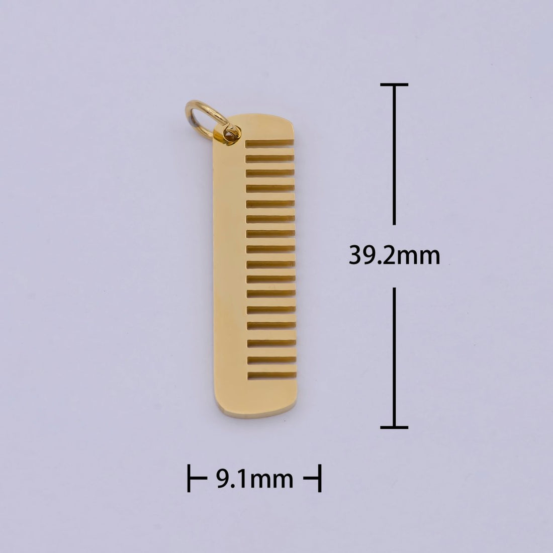 24K Gold Filled Stainless Steel Comb Charms, Golden Haircomb Hairstylist Salon Stylist Bracelet Earring Necklace for Jewelry Making E-692