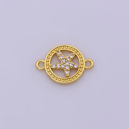 24k Gold Filled Starfish Connector, Star Fish Connector for bracelet necklace earring Supply Y-408