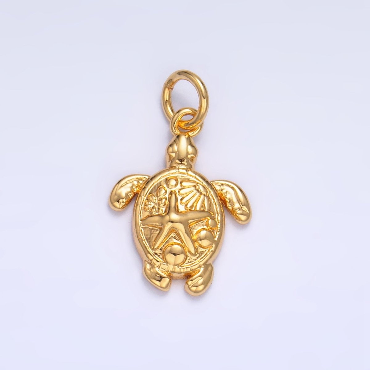 24K Gold Filled Starfish Turtle Sea Animal Charm in Gold &amp; Silver | AG886