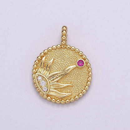 24k Gold Filled Sun Pendant Radiant Rays of Sun Charm Solar System Celestial Symbol Charm Pendant  N-524