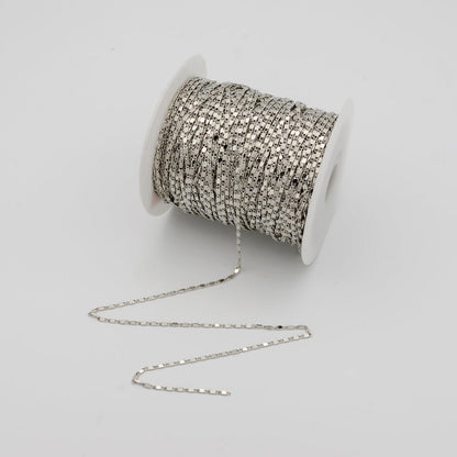 24K Gold Filled Sunburst Flat Bar Unique Chain by Yard, Dainty 1.7mm Wholesale Chain in Silver &amp; Gold For Jewelry Making Supply Component | ROLL-638 ROLL-637