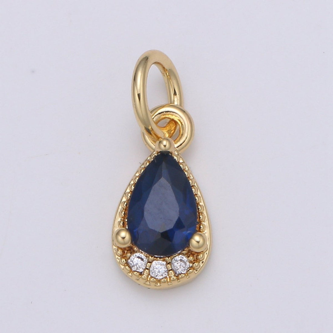 24K Gold Filled Tear Drop Crystal Charm   E-079-E-081