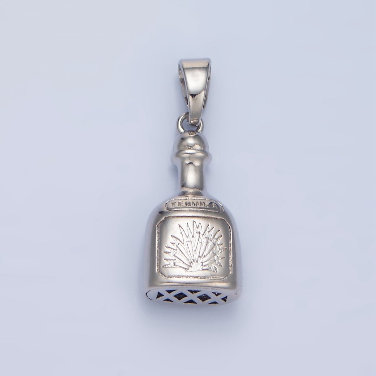 24K Gold Filled 11.5mm Tequila Bottle Drink Pendant in Gold &amp; Silver | I858