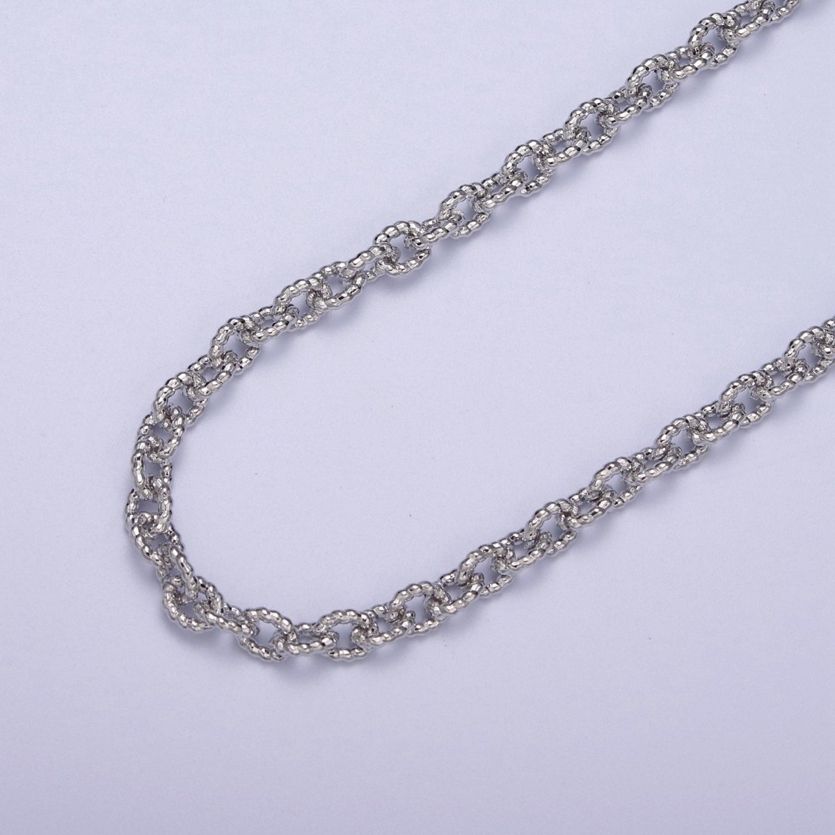 24K Gold Filled Textured Cable Chain, 6.5X5mm Unfinished Unique Chain in Gold &amp; Silver For Jewelry Making | ROLL-668, ROLL-669 Clearance Pricing