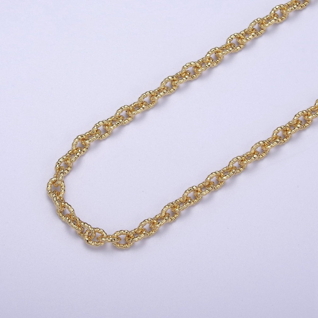 24K Gold Filled Textured Cable Chain, 6.5X5mm Unfinished Unique Chain in Gold &amp; Silver For Jewelry Making | ROLL-668, ROLL-669 Clearance Pricing