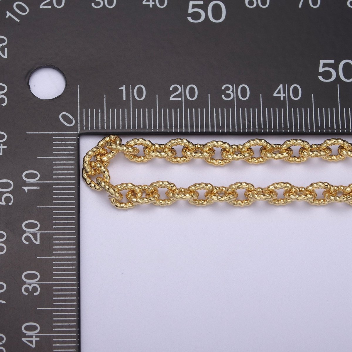 24K Gold Filled Textured Cable Chain, 6.5X5mm Unfinished Unique Chain in Gold &amp; Silver For Jewelry Making | ROLL-668, ROLL-669 Clearance Pricing