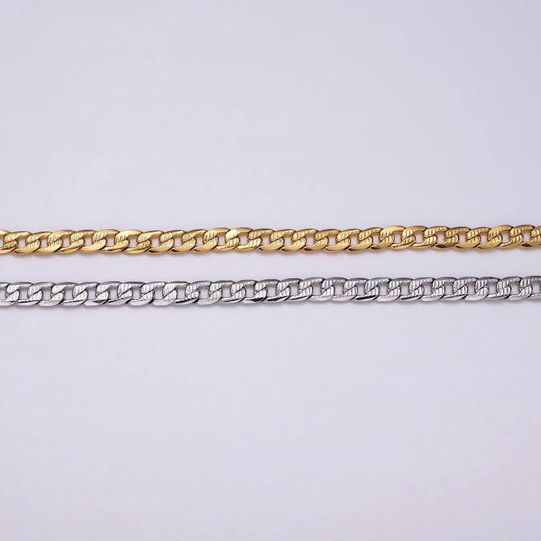 24k Gold Filled Textured Cuban Curb Chain 5.5mm Unfinished Unisex Curb Link Chain by Yard Wholesale Jewelry Making Supplies | ROLL-1311 ROLL-1312 Clearance Pricing