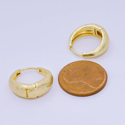 16.5 mm Minimalist Textured Dome Lever Back Huggie Earrings in Gold &amp; Silver | AJ-102 AJ-116