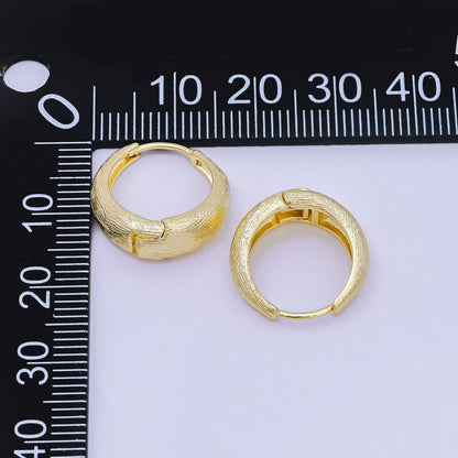 16.5 mm Minimalist Textured Dome Lever Back Huggie Earrings in Gold &amp; Silver | AJ-102 AJ-116