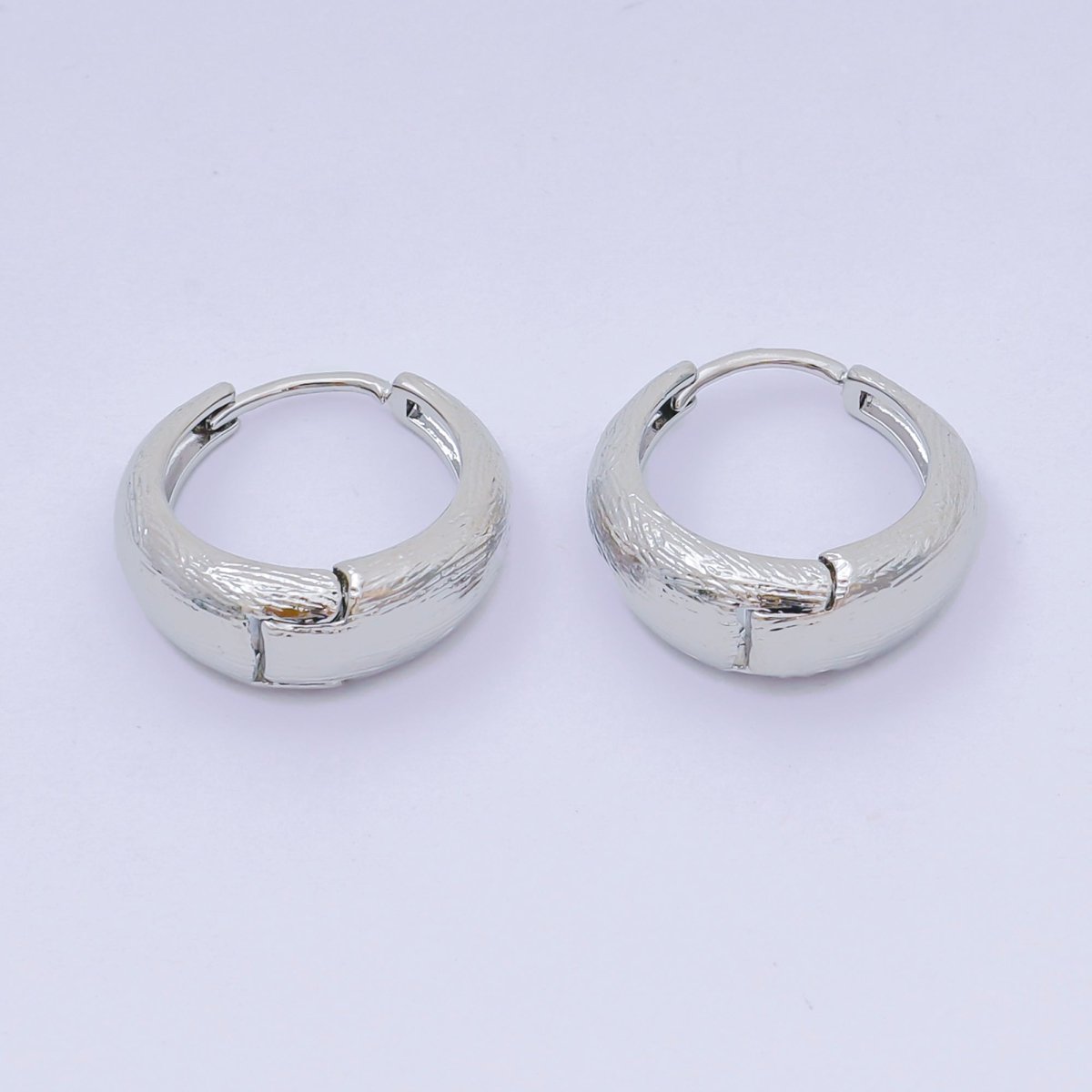 16.5 mm Minimalist Textured Dome Lever Back Huggie Earrings in Gold &amp; Silver | AJ-102 AJ-116