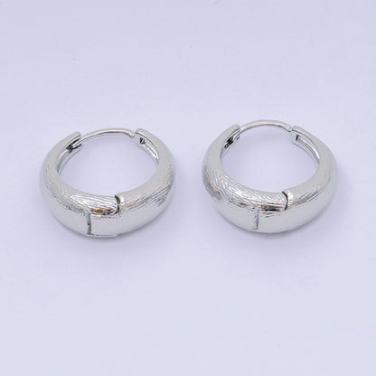 16.5 mm Minimalist Textured Dome Lever Back Huggie Earrings in Gold &amp; Silver | AJ-102 AJ-116