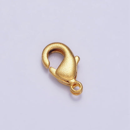 24K Gold Filled Textured Matte 10mm Lobster Clasps Jewelry Closure Supply | Z-087