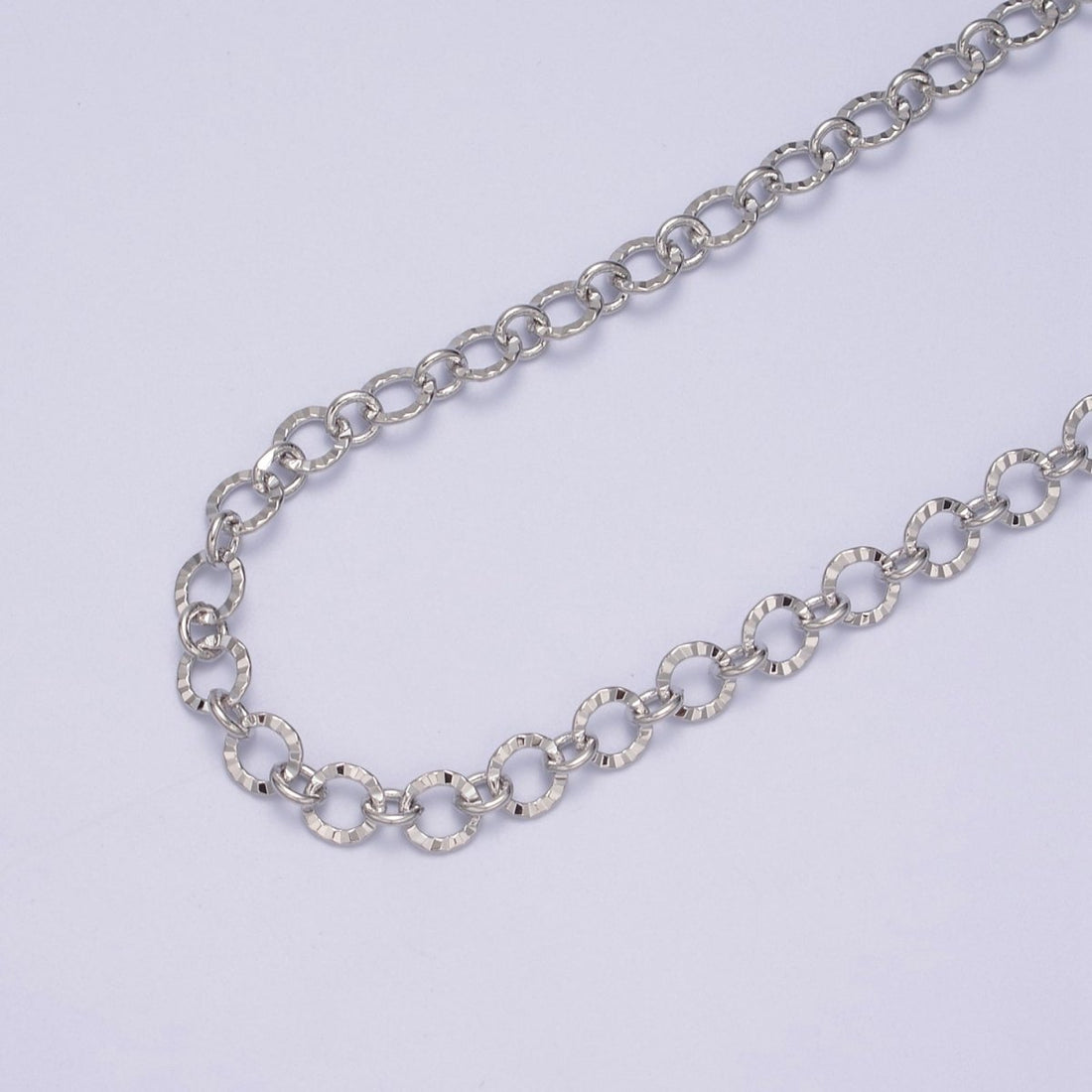 24K Gold Filled Textured Rolo Chain in Gold &amp; Silver, 6mm Rolo Chain For Jewelry Making | ROLL-642, ROLL-643 Clearance Pricing