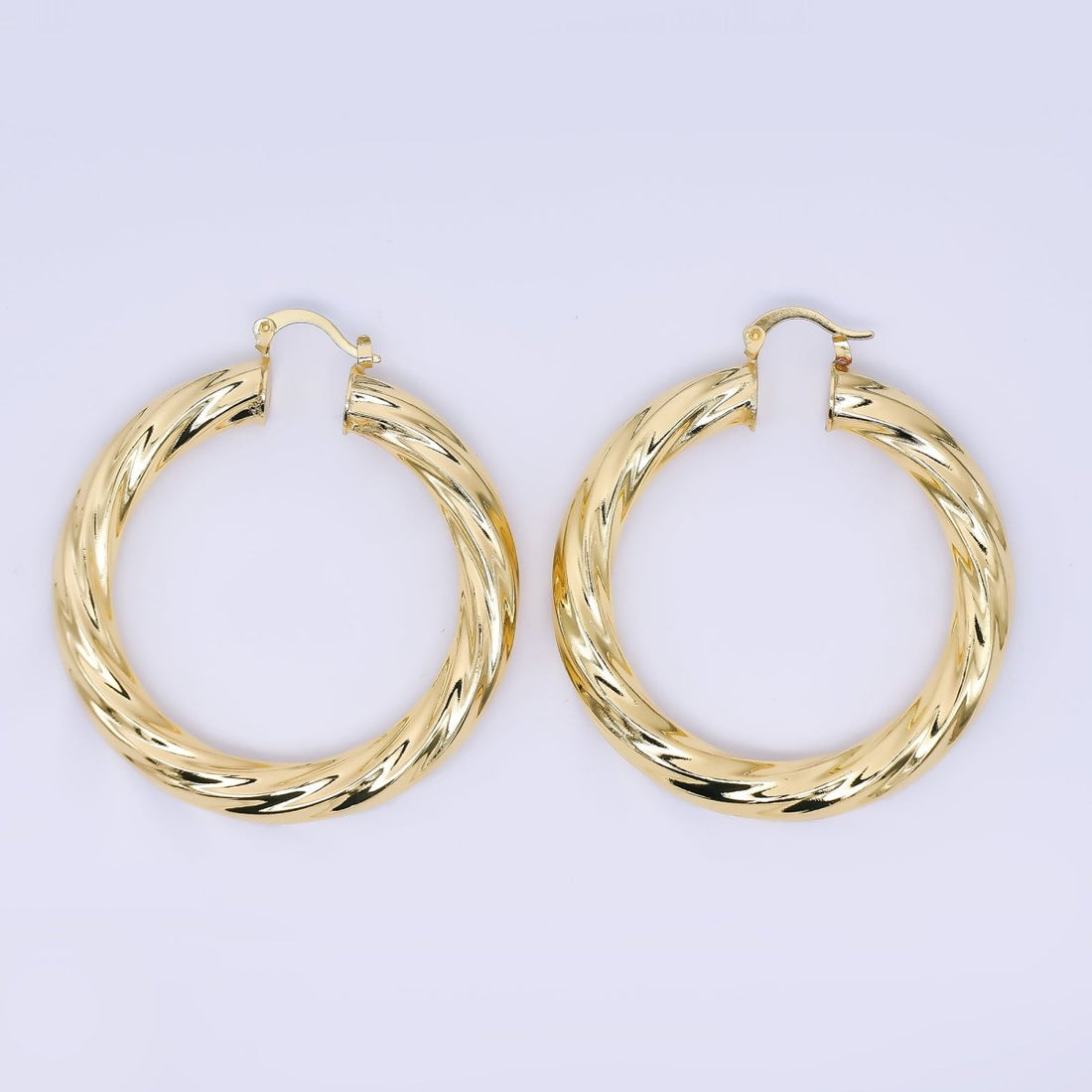 Minimalist Dome Tube Hoop Twist French Lock Hoops Earrings | AJ-100