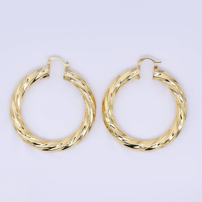 Minimalist Dome Tube Hoop Twist French Lock Hoops Earrings | AJ-100