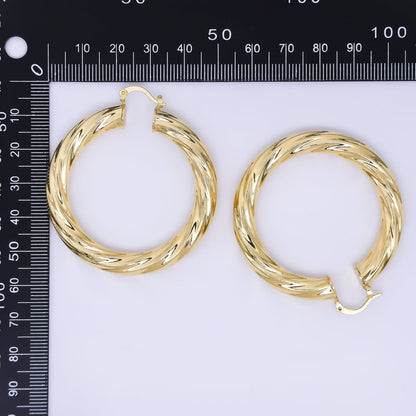 Minimalist Dome Tube Hoop Twist French Lock Hoops Earrings | AJ-100