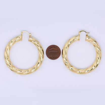 Minimalist Dome Tube Hoop Twist French Lock Hoops Earrings | AJ-100