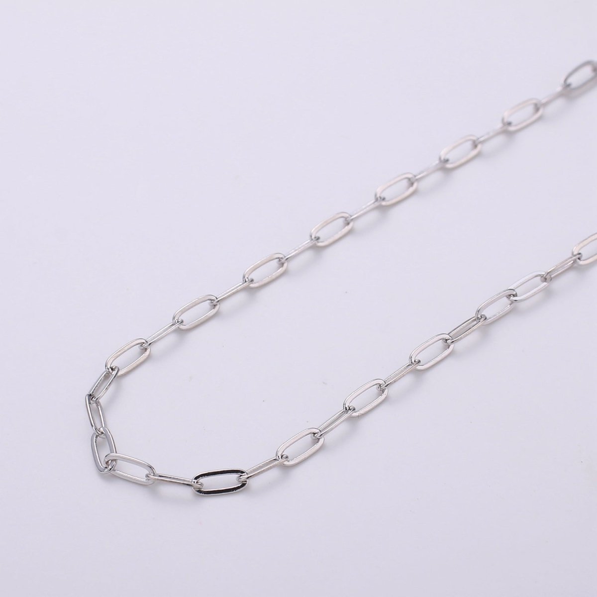 24K Gold Filled Thin PAPER CLIP Elongated Layer Necklace Oval Link Chain Delicate Chain, Unfinished Chain by Yard For Necklace Bracelet Component | ROLL-039