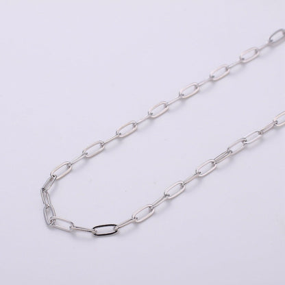 24K Gold Filled Thin PAPER CLIP Elongated Layer Necklace Oval Link Chain Delicate Chain, Unfinished Chain by Yard For Necklace Bracelet Component | ROLL-039