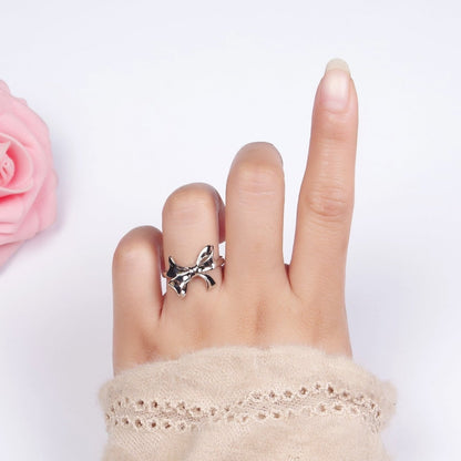 24K Gold Filled Tied Ribbon Bow Minimalist Ring in Gold &amp; Silver | R210 O1383
