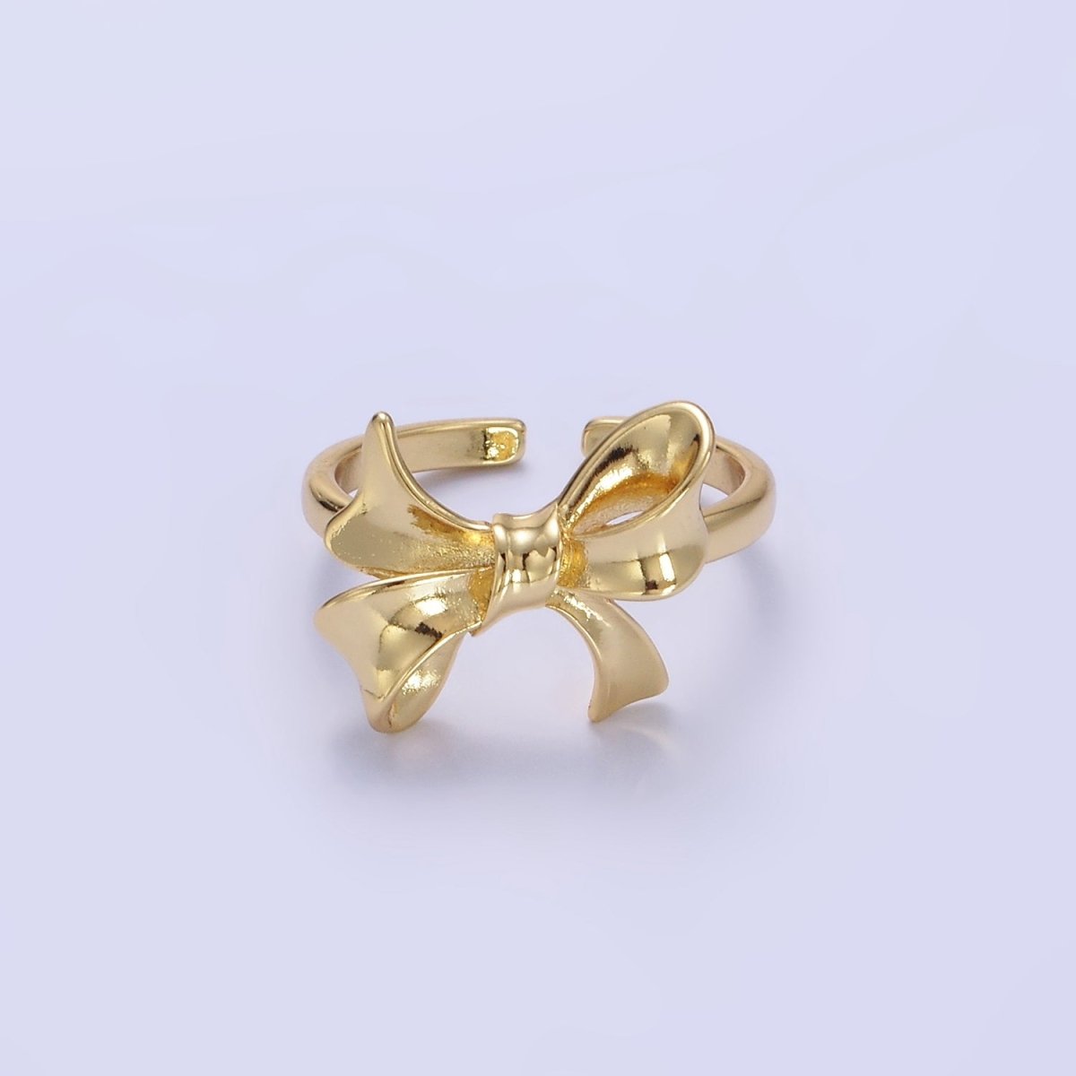 24K Gold Filled Tied Ribbon Bow Minimalist Ring in Gold &amp; Silver | R210 O1383