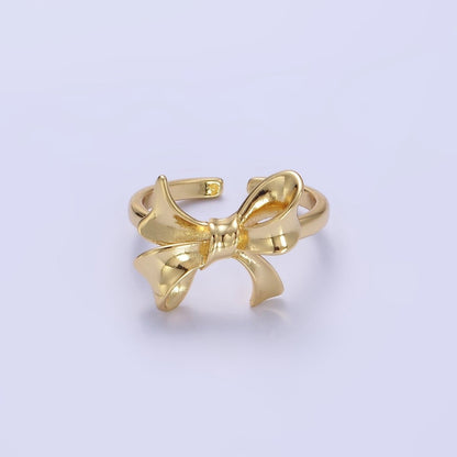 24K Gold Filled Tied Ribbon Bow Minimalist Ring in Gold &amp; Silver | R210 O1383