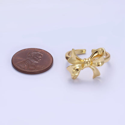 24K Gold Filled Tied Ribbon Bow Minimalist Ring in Gold &amp; Silver | R210 O1383