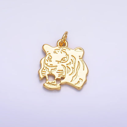 24K Gold Filled Tiger Head Animal Charm | W233