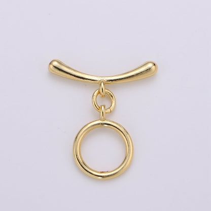 24K Gold Filled Toggle Clasp Smooth Circle OT Clasp For Jewelry Making Bracelet Necklace Diy Accessories Wholesale Supply Finding L-104~L-107 L-142