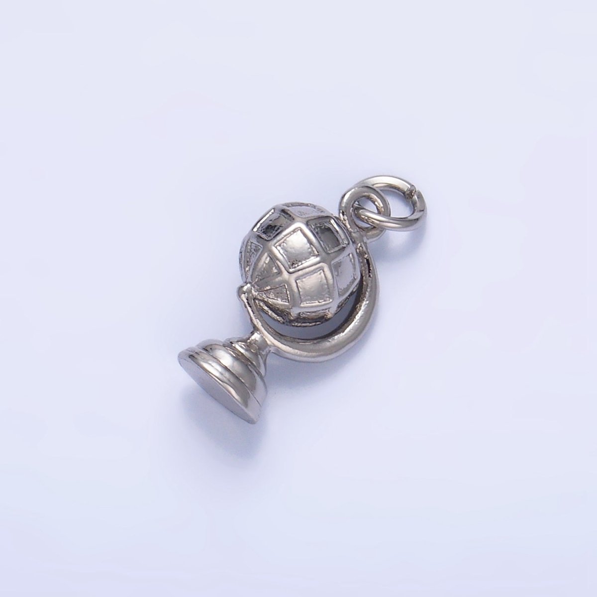 24K Gold Filled Travel World Globe Multidimensional 3D Charm in Gold &amp; Silver | W131