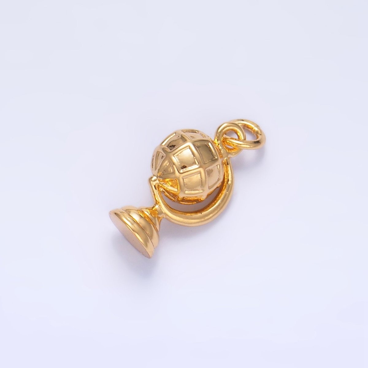 24K Gold Filled Travel World Globe Multidimensional 3D Charm in Gold &amp; Silver | W131