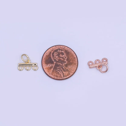 24K Gold Filled Triple Loop Drop Charm Bar Findings in Gold, Silver &amp; Rose Gold | Z1149 Z1150